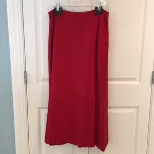 Red Silk Ann Taylor Skirt